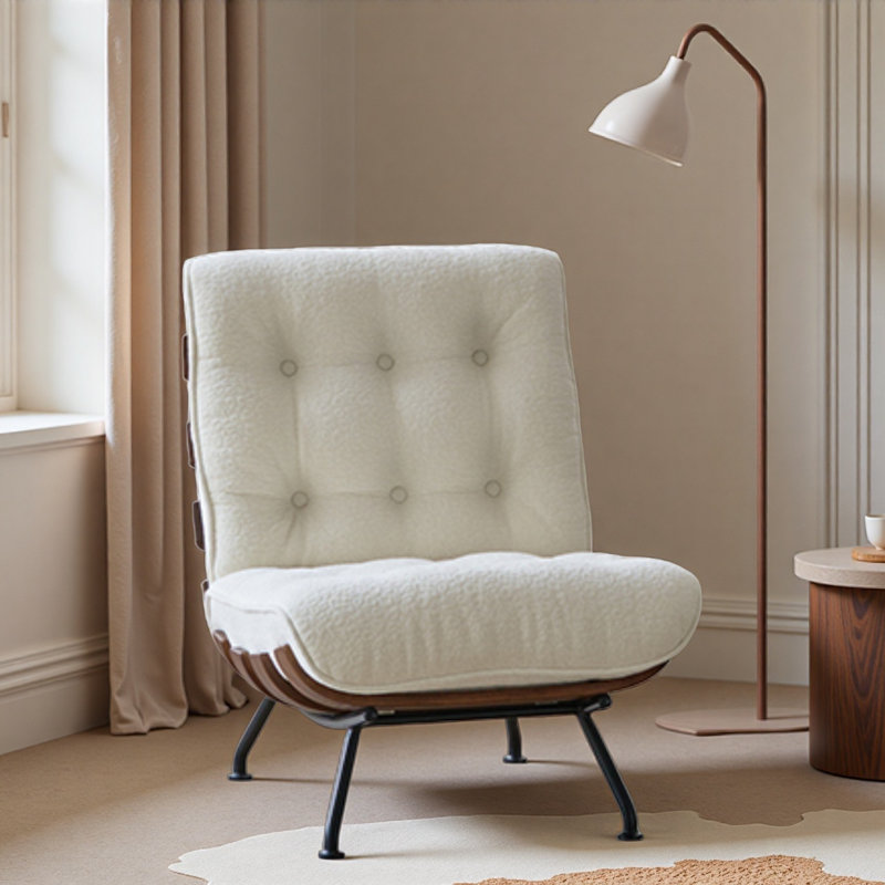 Chaise de loisirs simple rétro., Crème, crème