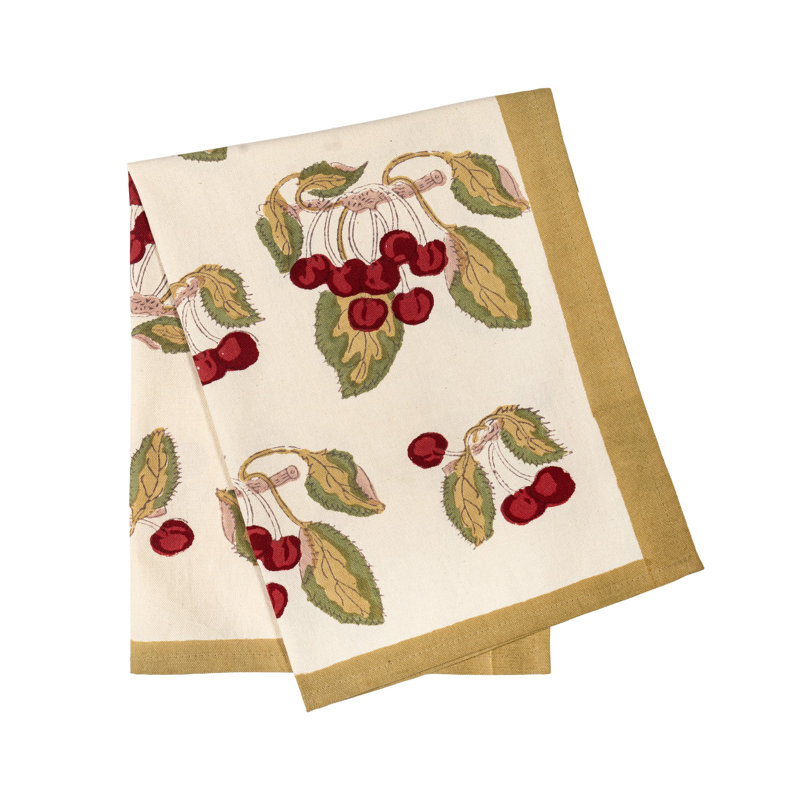 Cherry Cotton Floral Tea Towel