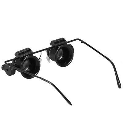 magnifying glass 20X Watch Magnifier Jeweler Eye Glasses Lens Repair LED Light