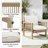Outdoor 2-piece Acacia Solid Wood Chairs With Cushions