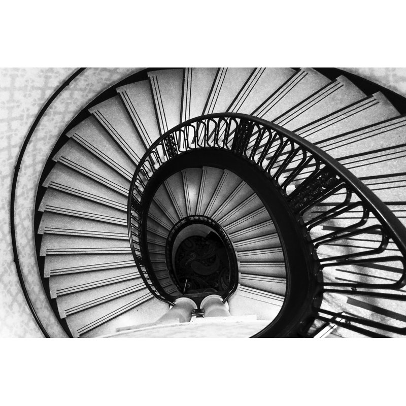 Bobine d'escalier Monterius II - impression, Cadre flottant noir, H 12 po x l 18 po, Non