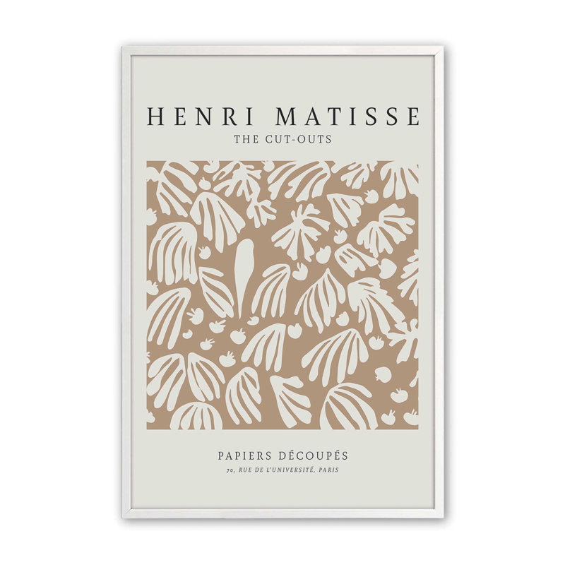 «The Parakeet and the Mermaid» par Matisse, reproduction dans un cadre, H 11 po x l 9 po, Blanc opaque