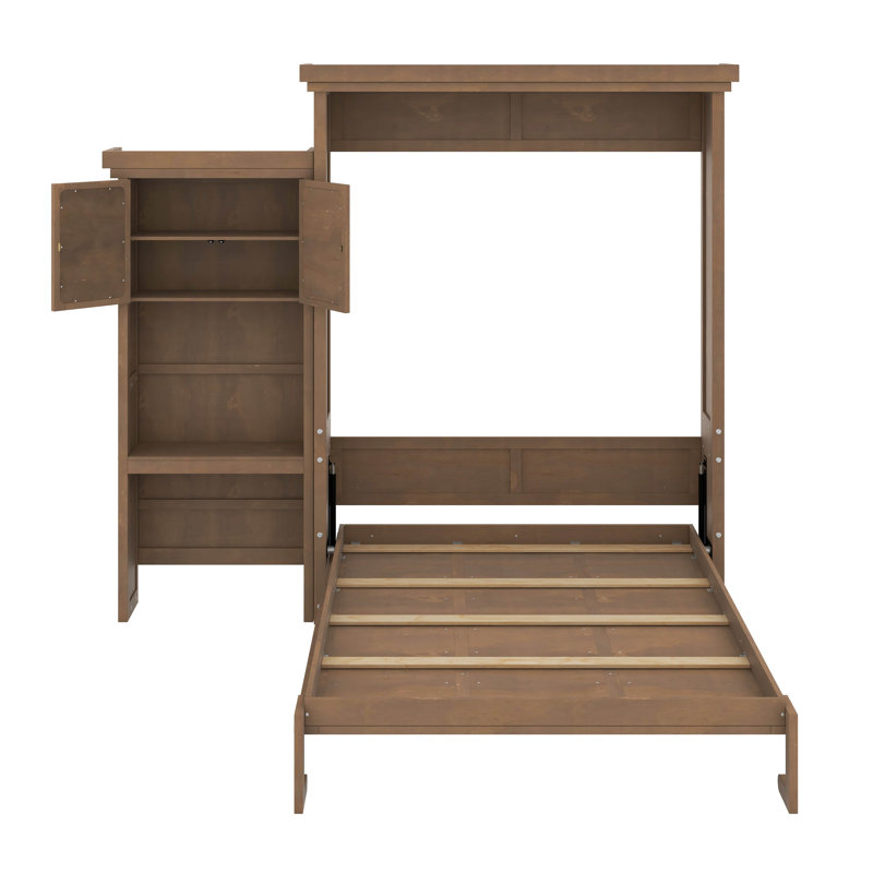 Murphy Bed With Shelves, Wood