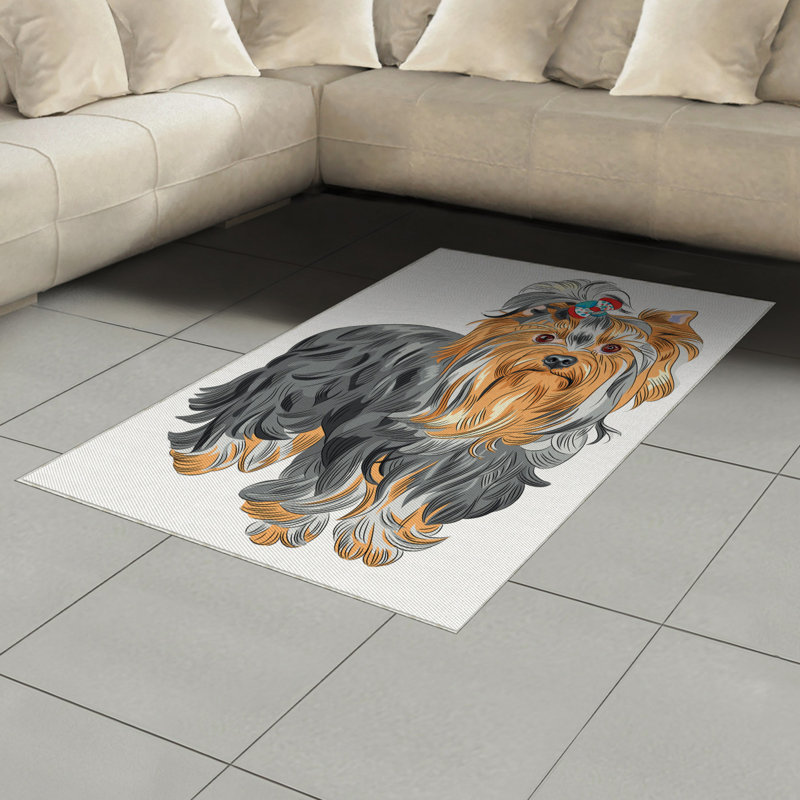 Yorkie High Density Long Fiber Poly Threads Decorative Area Rug Carpet, Rectangle 4' x 5'8"