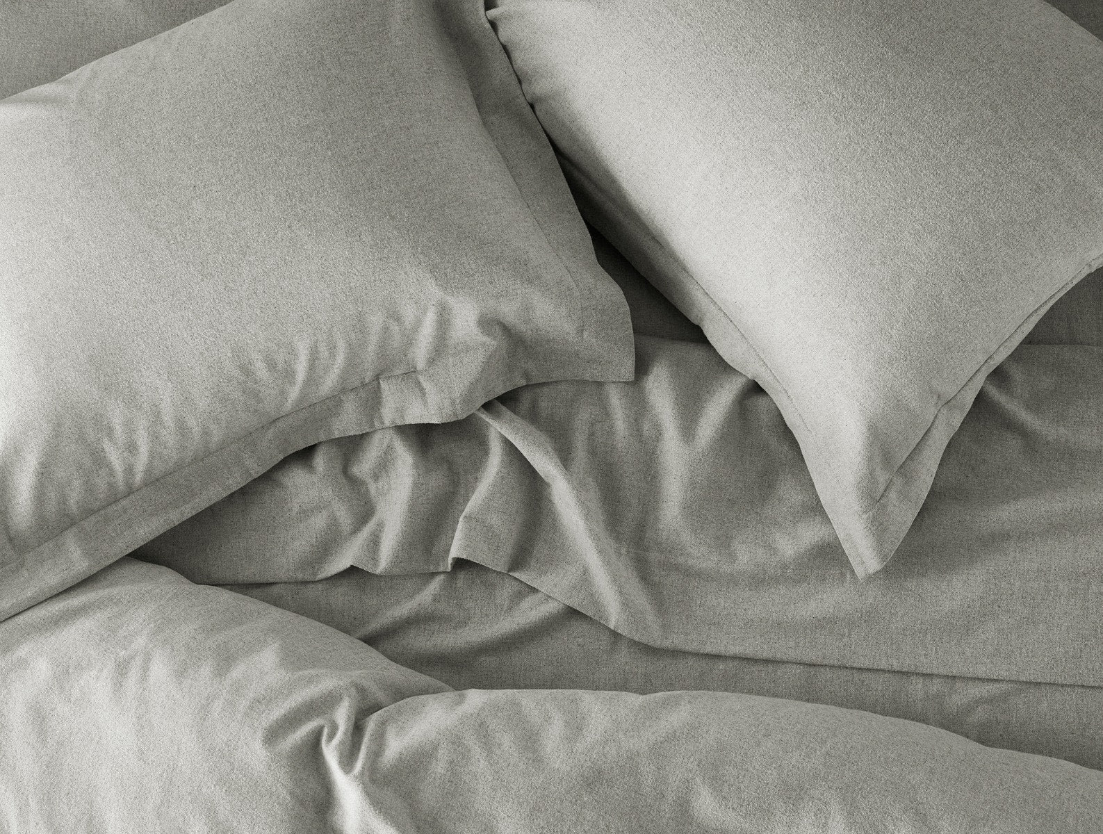 Cloud 100% Cotton Flannel Sheet Set, Twin Sheet Set with 1 Pillowcase, Pale Gray Heather