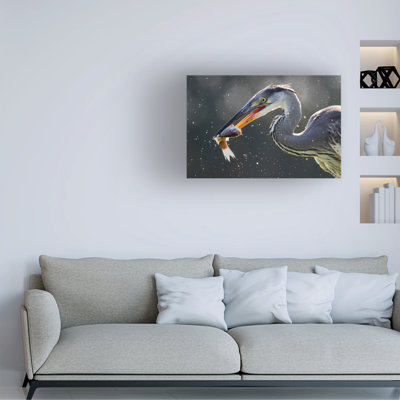 Art sur toile, boléro, héron gris