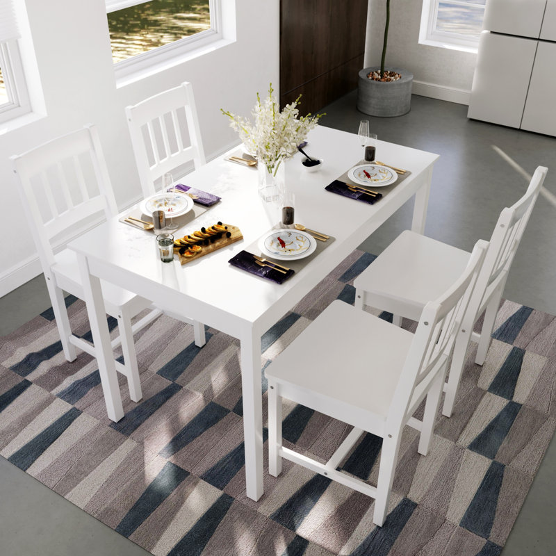 85*41.5*46.5cm, Dining Chair - Ergonomic Design & Sturdy Structure, White, White