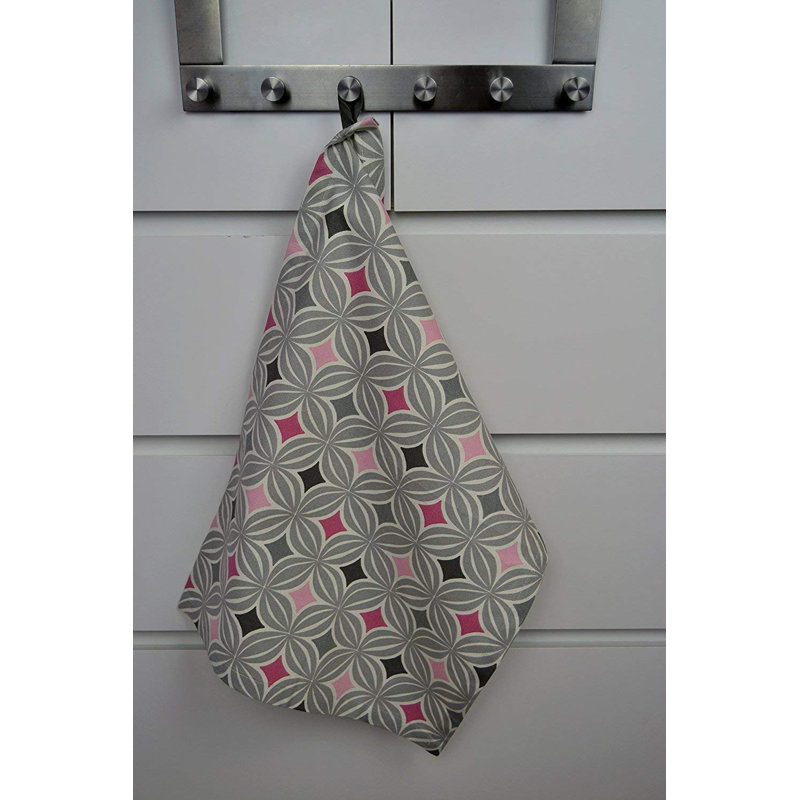 Amethy Cotton Jacquard Kitchen Towel, Blush Pink