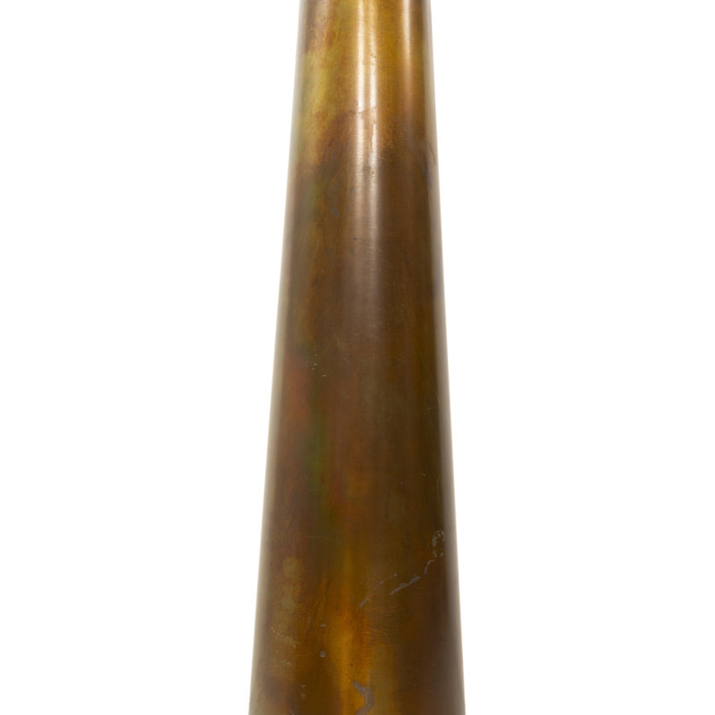 Romani Floor Lamp, Yellow Brown, Metal, Iridescent Acid Wash