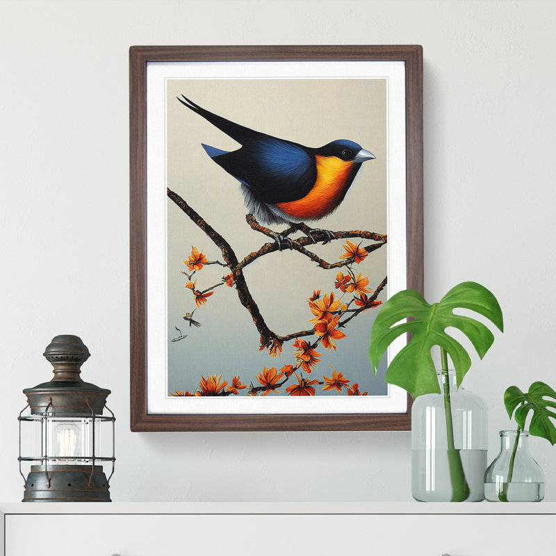 Beauty of the Bird - Wall Art, 64cm H x 46cm W x 2cm D, Walnut Framed