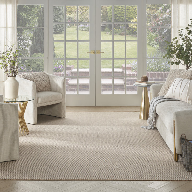 Tapis intérieur / extérieur moderne en jute Cafiero, Rectangle 5 pi x 7 pi