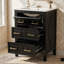 Ensemble de meuble-lavabo simple 24 po avec lavabo en céramique 24 po et 3 tiroirs, noir