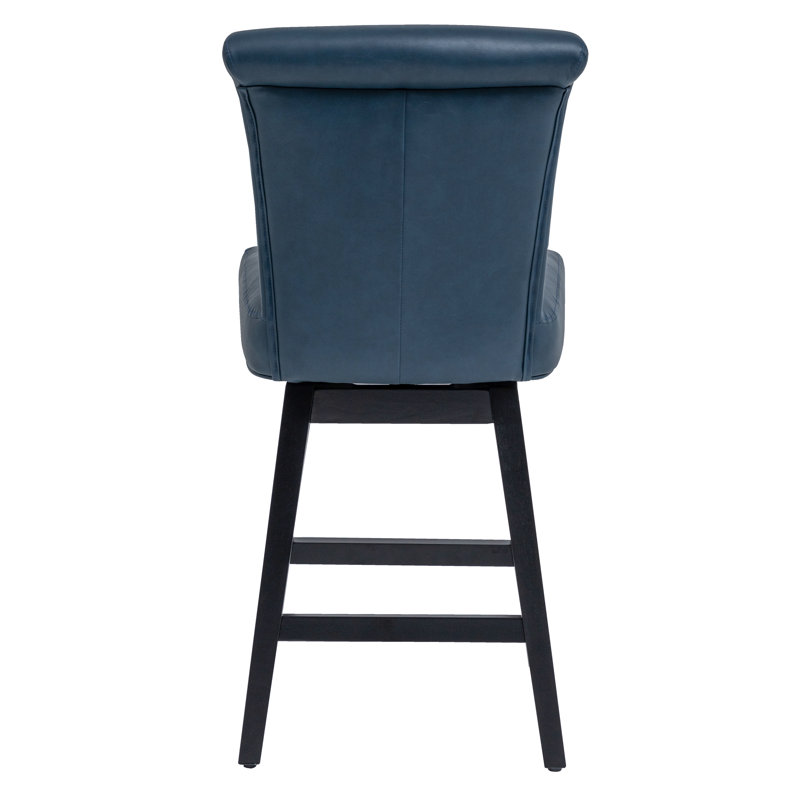 George Oliver Counter Stools,26" 360 Free Swivel Bar Stools,Modern Counter Height Bar Stools With Upholstered And High-Back,Wooden Barstool For Kitchen Island And Counter Height,Set Of 1,PU Leather