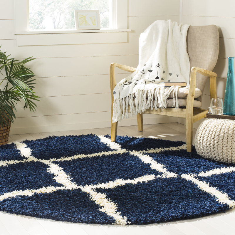 Tapis à poils longs Alonnah, Rond 10 pi