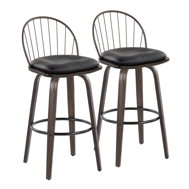 Arabelle Upholstered Counter Stool, Glazed Walnut