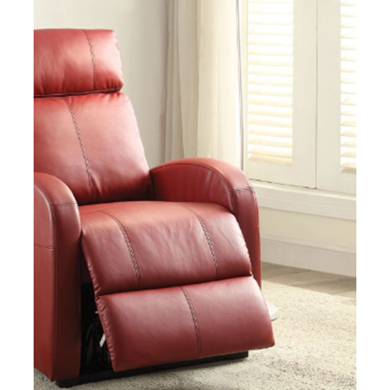 Fauteuil inclinable en polyuréthane rouge avec lève-personne électrique