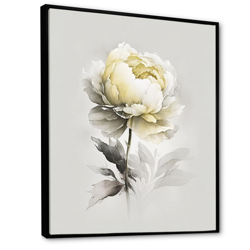 «Dahlia Flower V», reproduction sur toile, L 16 po x H 32 po, Toile avec cadre flottant noir