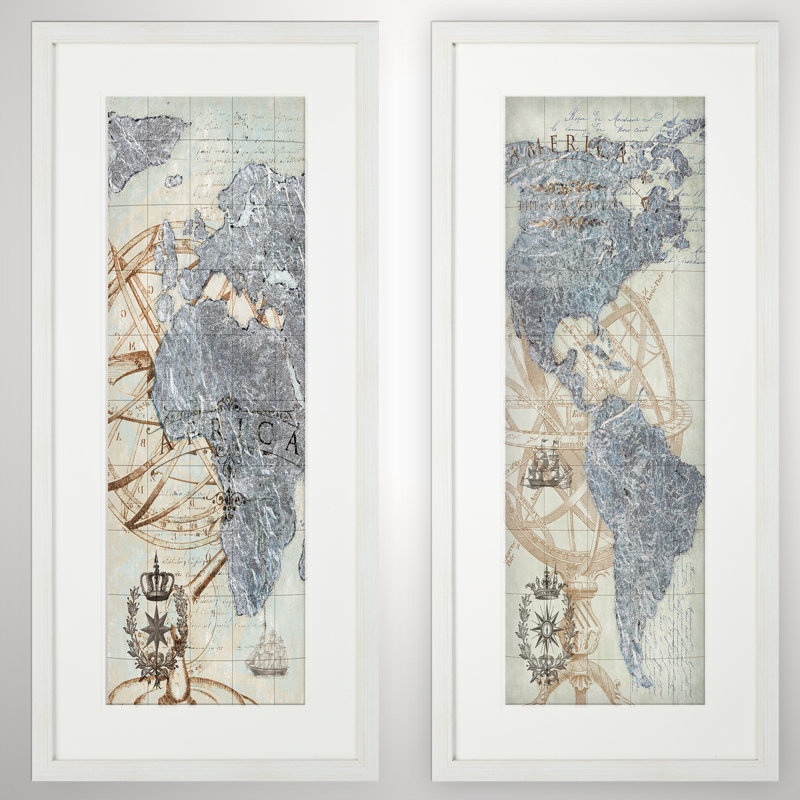 « africa revisited », ensemble de 2 reproductions de peintures à l’acrylique encadrées