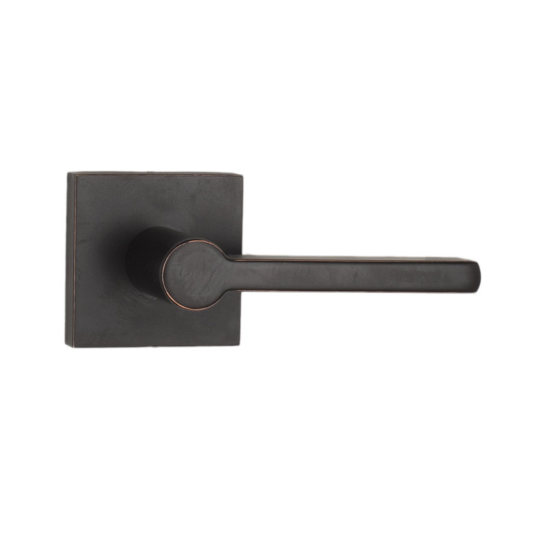 Brady Passage Door Lever with Rosette, Black, Passage
