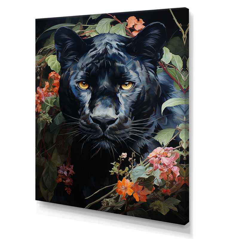 Enchanted Panther Jungle Realm - art mural de panthère, Toile tendue, H 20 po x l 12 po x P 1 po