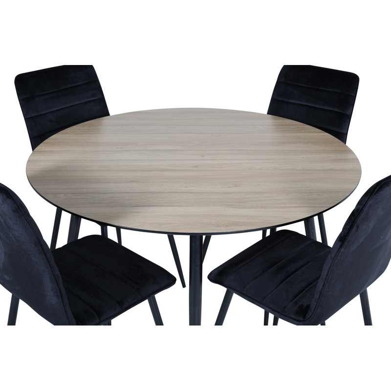 Crigler 4 - Person Dining Set, Black, Brown