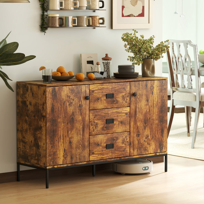 120cm Sideboard, Rustic Brown/Black