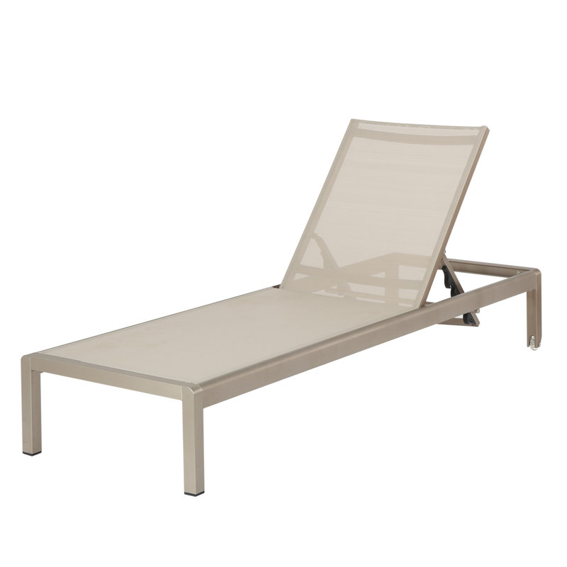 Chaise longue inclinable simple Caggiano, Gris clair, 1