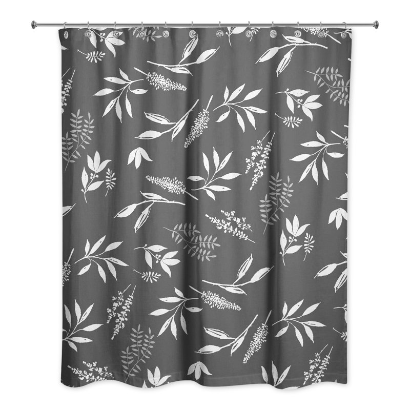 Rideau de douche simple Perine, Gris foncé