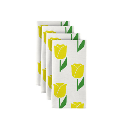Polyester Floral Square Napkin