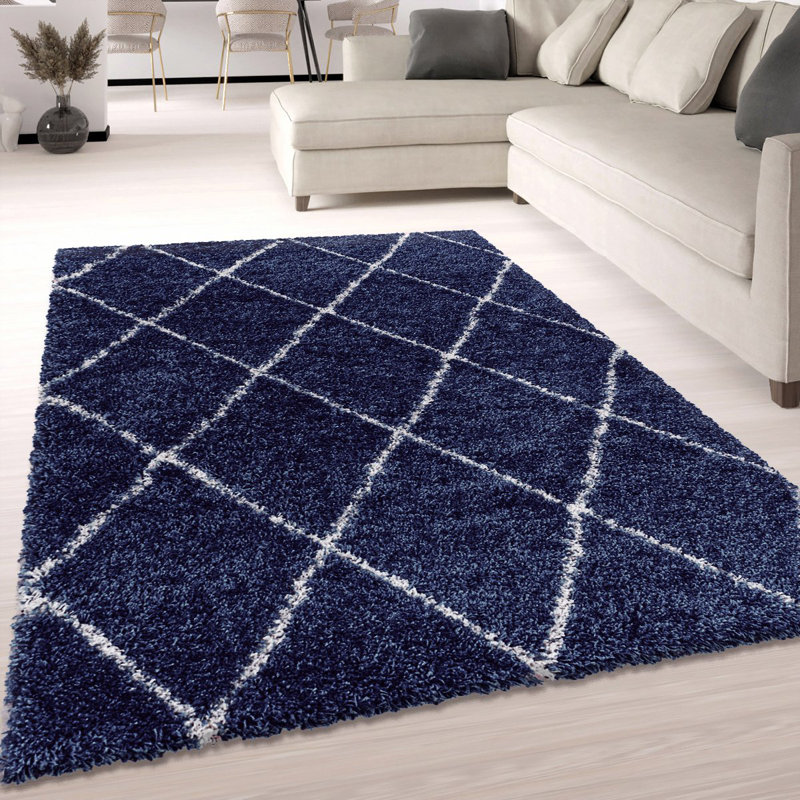 Curteria Geometric Shag Area Rug, Rectangle 120 x 170cm