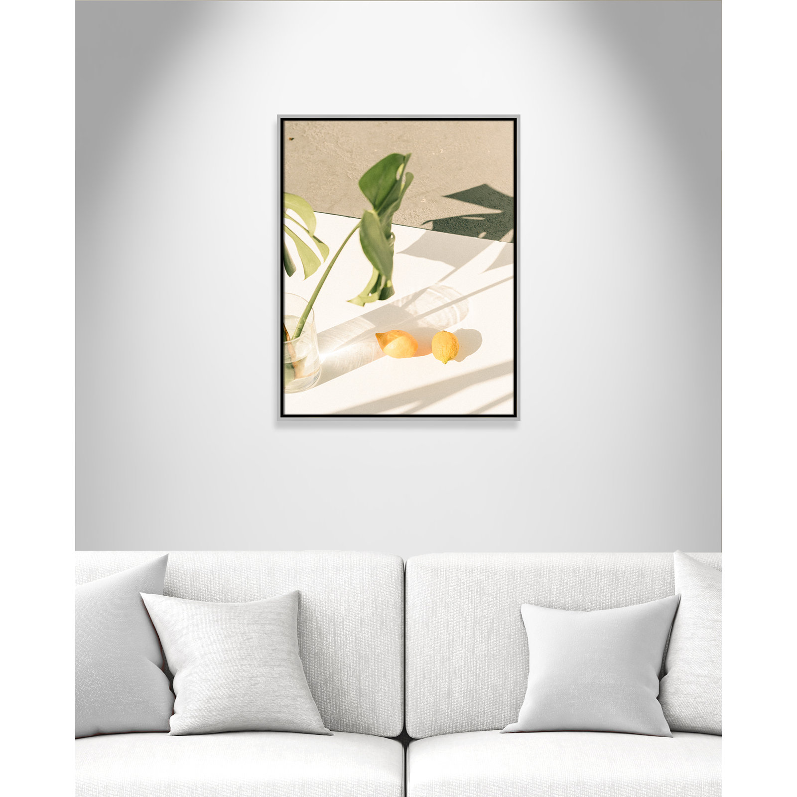 Citrus & Palms by Chandra Oh, 29.5'' H x 23.5'' W x 2'' D, Silver Framed