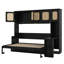 Lit escamotable avec bureau et armoires en rotin, lit escamotable peu encombrant-106810894