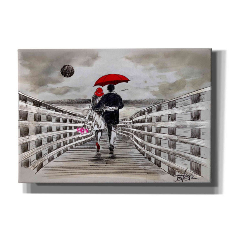 «Boardwalk» par Loui Jover, toile, art mural, H 18 po x l 26 po x P 0,75 po