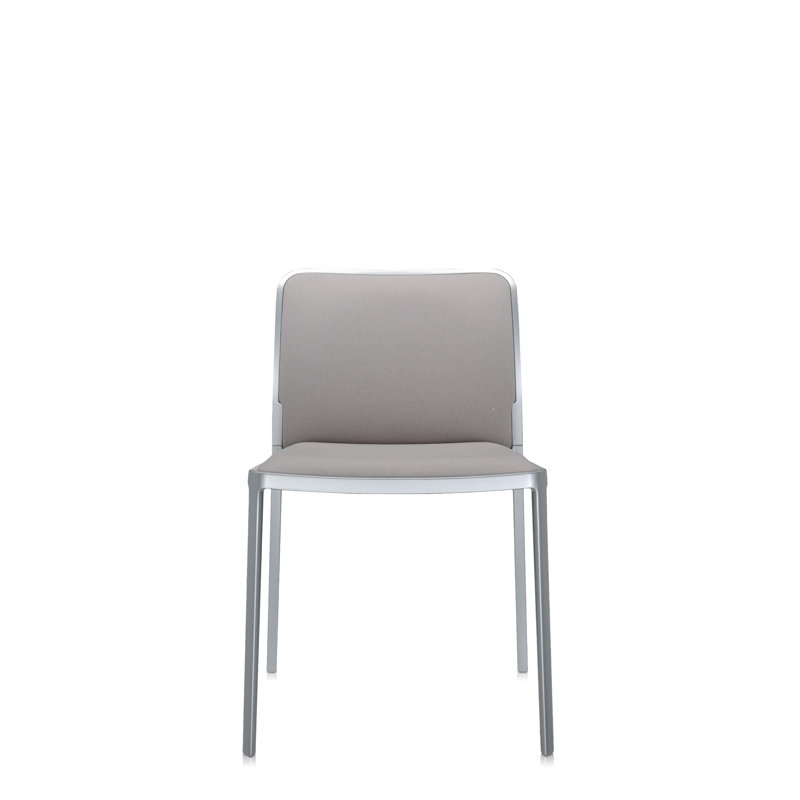 Audrey Soft Armchair, Lycra Beige, Polished Aluminum