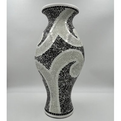 Kacie-Mai White 24" Terracotta Mosaic Floor Vase