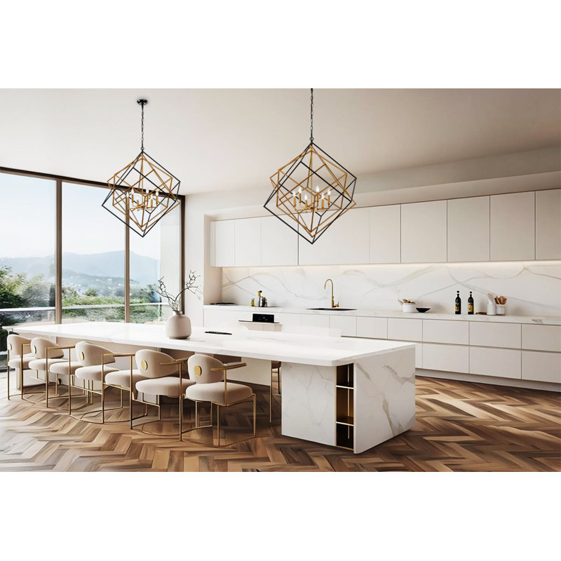 Lustre géométrique unique à 5 lumières