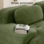 Canapé modulaire 3 places en velours côtelé vert avec 2 poufs et accoudoirs incurvés doux-868717109