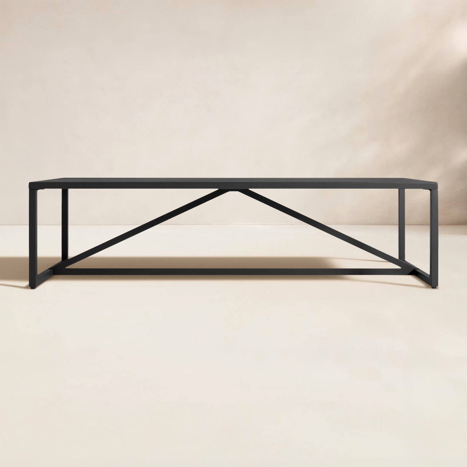 Strut 20'' Metal Outdoor Coffee Table, Carbon, 12" H x 40" W x 40" D