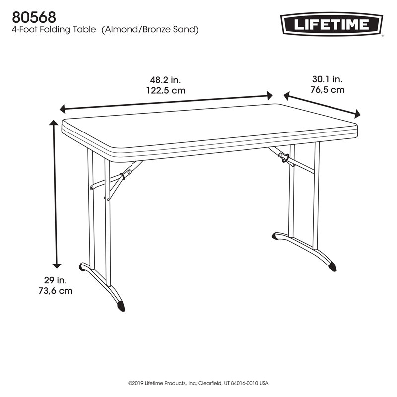 Table pliante rectangulaire 48 "