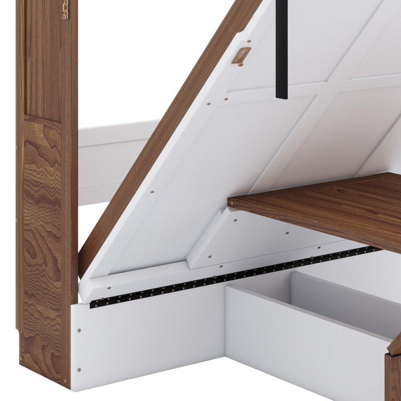 Lit escamotable avec bureau escamotable Murphy, Blanc