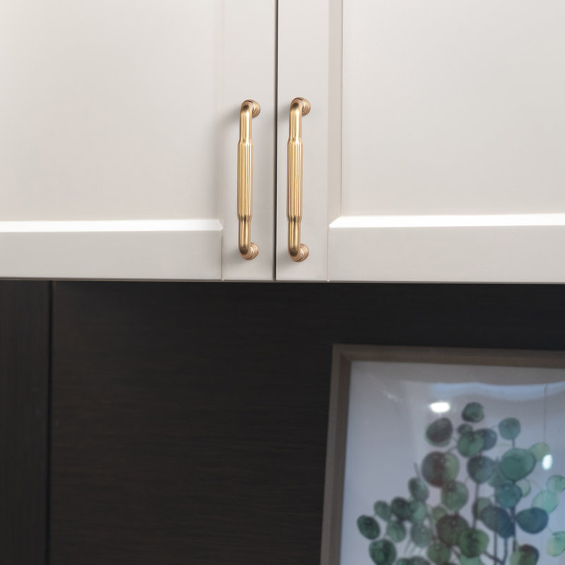 Grooved Tubular Cabinet Pull, 3 3/4", Champagne Bronze