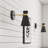 2-Pack Battery-Operated LED Wall Sconce Matte Black with Brushed Gold Accents