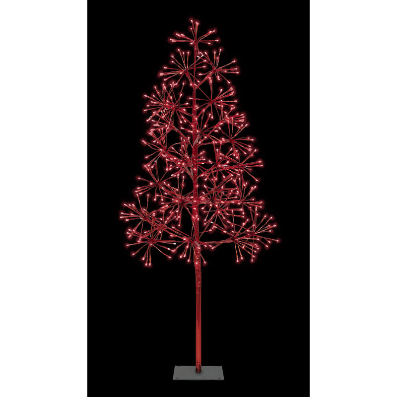 Starburst avec arbres et branches éclairés à DEL, Rouge, H 48 po x l 24 po x P 24 po