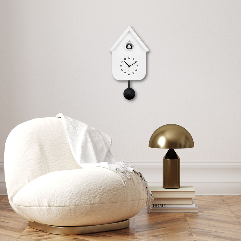 Horloge murale coucou avec tweeter, Blanc