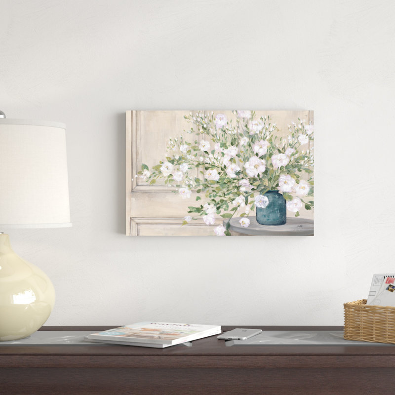 Bouquet blanc, H 8 po x l 12 po x P 1,25 po, Cadre noir simple, Oui