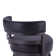 Deherrera Modern Swivel Counter or Bar Stool with Open Low Back and Footrest in Metal and Faux Leather