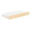 Lit simple avec lit gigogne et tête de lit bibliothèque, style moderne, finition en pin naturel, sans sommier, lit gigogne à plateforme optimisée pour l'espace de sommeil, matelas transitionnel, sommier, matelas de 8 pouces