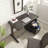 Home Office Desk With Modesty Panel And Detached File Cabinet On Locking Wheels With Two Drawers File Drawer Cubby Shelf Metal Bar Handle Red Cocoa Color (Not Including Office Chairs)