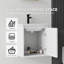 Meuble-lavabo flottant avec lavabo, porte à fermeture en douceur, lavabo en céramique, contreplaqué-133039508