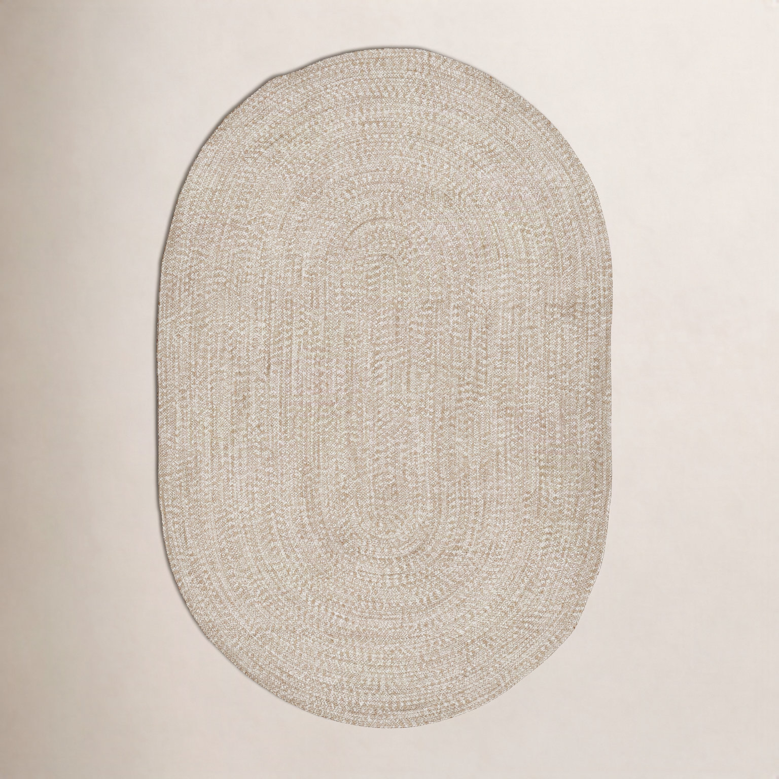 Kayley Beige Outdoor Rug, Oval 6' x 9'